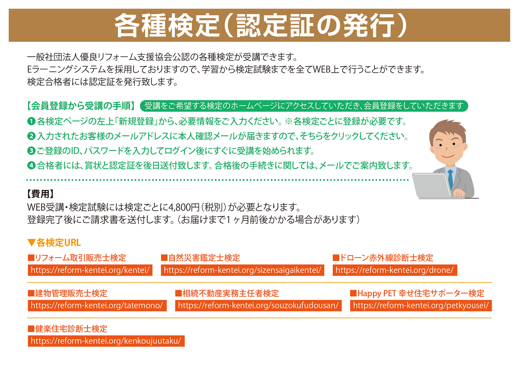 各種検定(認定証の発行)